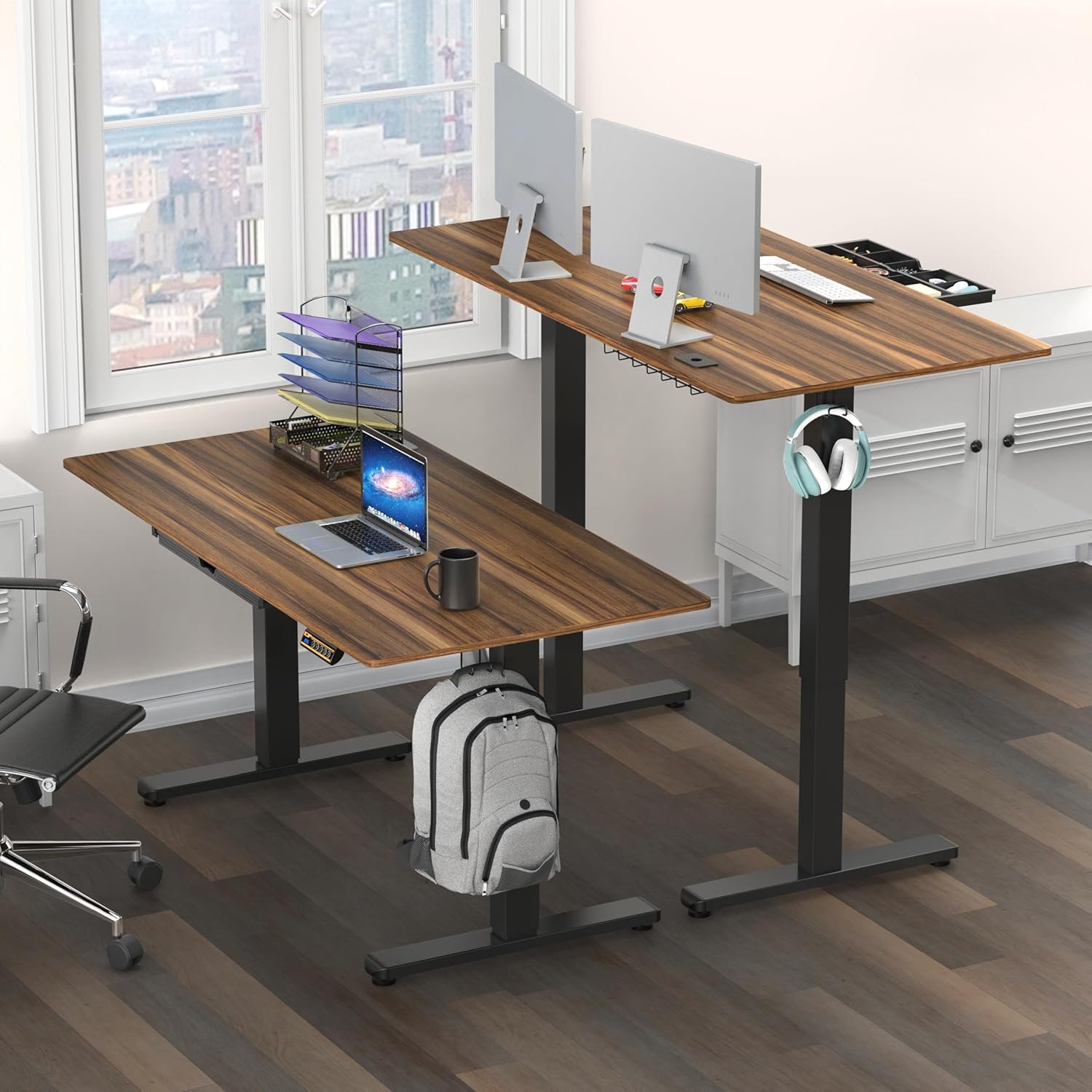 SHW 55 inch Electric Standing Desk with Drawer